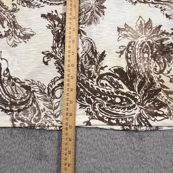 Alfred Dunner Paisley Floral Blouse Womens 1X White Brown 3/4 Sleeve Stretch NWT - Picture 16 of 16